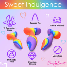 Load image into Gallery viewer, 3 Piece Rainbow  Silicone Butt Plug Set-4