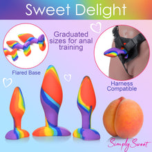 Load image into Gallery viewer, 3 Piece Rainbow  Silicone Butt Plug Set-5