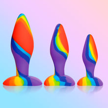 Load image into Gallery viewer, 3 Piece Rainbow  Silicone Butt Plug Set-0
