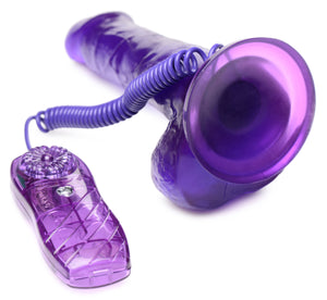 7.5 Inch Suction Cup Vibrating Dildo - Purple