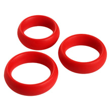 Load image into Gallery viewer, 3 Piece Silicone Cock Ring Set - Red