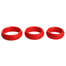 Load image into Gallery viewer, 3 Piece Silicone Cock Ring Set - Red