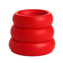 Load image into Gallery viewer, 3 Piece Silicone Cock Ring Set - Red