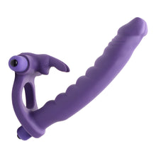 Load image into Gallery viewer, Double Delight Dual Penetration Vibrating Rabbit Cock Ring