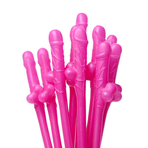 Penis Sipping Straws 10 Pack - Pink