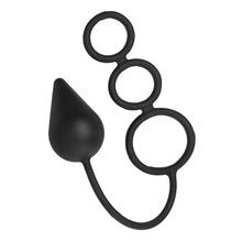 Load image into Gallery viewer, Triple Threat Silicone Tri Cock Ring and Anal Plug