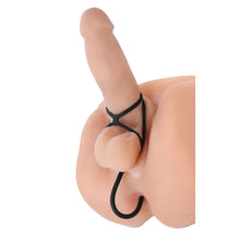 Load image into Gallery viewer, Triple Threat Silicone Tri Cock Ring and Anal Plug