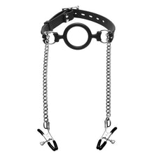 Load image into Gallery viewer, Mutiny Silicone O-Ring Gag with Nipple Clamps