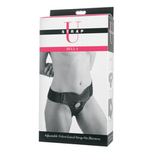 Load image into Gallery viewer, Bella Velvet Lined Elastic Strap On Harness