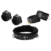 Load image into Gallery viewer, Fur Lined Leather Bondage Essentials Kit
