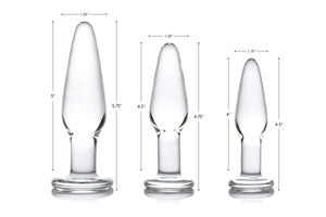 Dosha 3 Piece Glass Anal Plug Kit