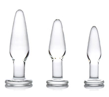 Load image into Gallery viewer, Dosha 3 Piece Glass Anal Plug Kit