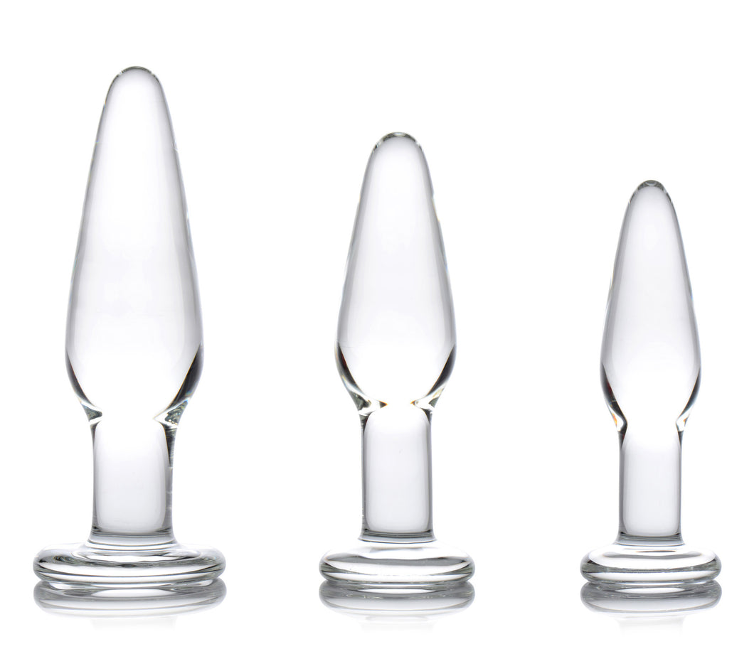 Dosha 3 Piece Glass Anal Plug Kit