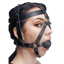 Load image into Gallery viewer, Leather Head Harness with Ball Gag