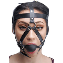 Load image into Gallery viewer, Leather Head Harness with Ball Gag