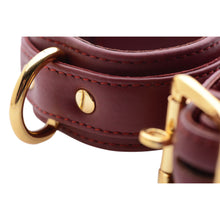 Load image into Gallery viewer, Strict Leather Luxury Burgundy Locking Wrist Cuffs