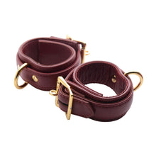 Load image into Gallery viewer, Strict Leather Luxury Burgundy Locking Wrist Cuffs