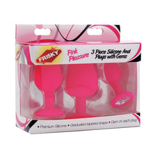 Load image into Gallery viewer, Pink Pleasure 3 Piece Silicone Anal Plugs with Gems