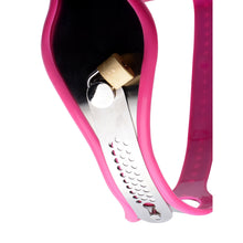 Load image into Gallery viewer, Pink Stainless Steel Adjustable Female Chastity Belt