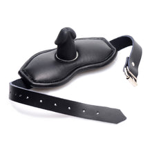 Load image into Gallery viewer, Leather Padded Silicone Penis Mouth Gag