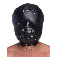 Load image into Gallery viewer, Muzzled Universal BDSM Hood with Removable Muzzle