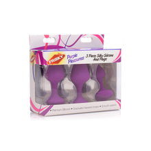 Load image into Gallery viewer, Purple Pleasures 3 Piece Silicone Anal Plugs