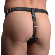 Load image into Gallery viewer, Male Cock Ring Harness with Silicone Anal Plug
