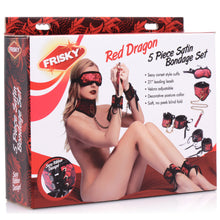 Load image into Gallery viewer, Red Dragon 5 Piece Satin Bondage Set