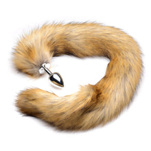 Load image into Gallery viewer, Extra Long Mink Tail Metal Anal Plug- Brown
