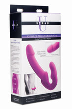 Load image into Gallery viewer, Evoke Rechargeable Vibrating Silicone Strapless Strap On - Pink