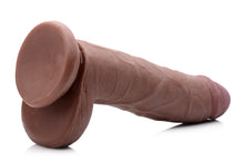 Load image into Gallery viewer, 9 Inch Ultra Real Dual Layer Suction Cup Dildo- Dark Skin Tone