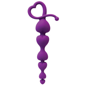 Gossip Hearts on a String Violet Anal Beads-1