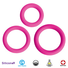 Load image into Gallery viewer, Love Ring Trio Silicone Cock Rings - Pink-0