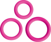 Load image into Gallery viewer, Love Ring Trio Silicone Cock Rings - Pink-1