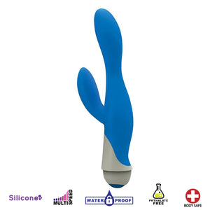 Serena 7 Speed Silicone Rabbit Vibe- Blue-1