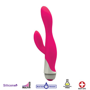 Serena 7 Speed Silicone Rabbit Vibe- Pink-1