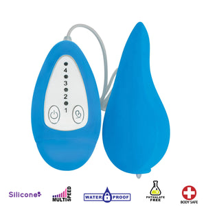 Groove Smooth Silicone Remote Vibe- Blue