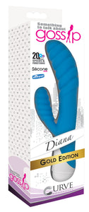 Diana 20x Rippled Silicone Rabbit Vibe- Blue-2