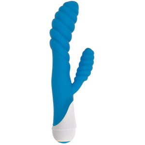 Diana 20x Rippled Silicone Rabbit Vibe- Blue-0