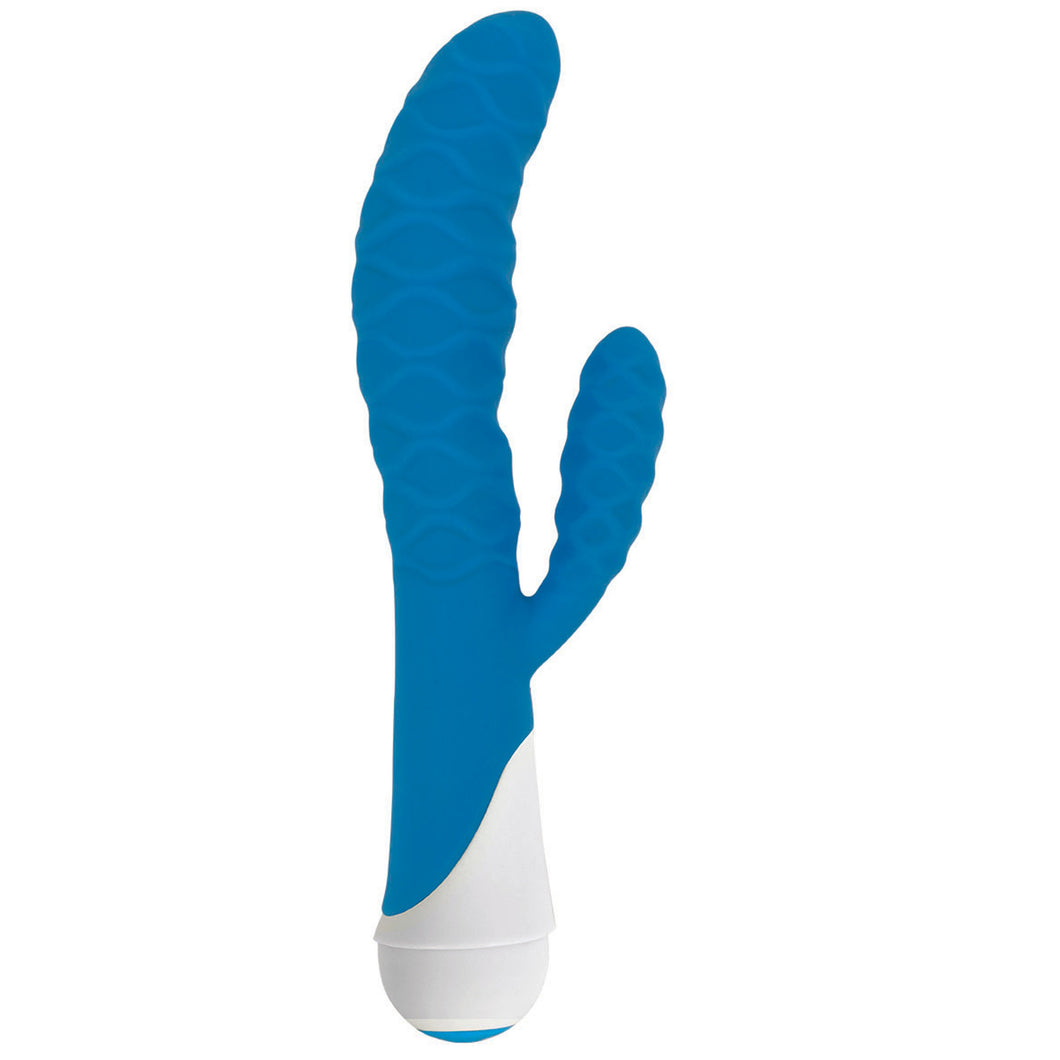 Ivy 20x Wavy Silicone Rabbit Vibe- Blue-0