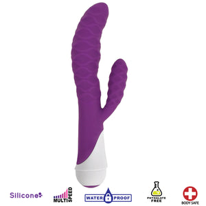 Ivy 20x Wavy Silicone Rabbit Vibe- Purple-1