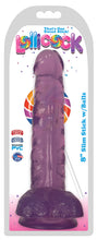 Load image into Gallery viewer, 8 Inch Slim Stick with Balls Grape Ice Dildo