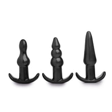 Load image into Gallery viewer, 4 Piece Vibrating Anal Plug Set- Black