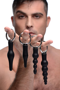 4 Piece Silicone Anal Ringed Rimmer Set