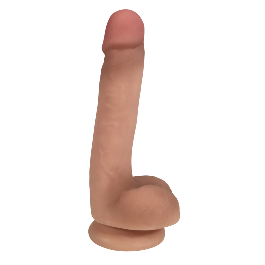 Easy Riders 7 Inch Dual Density Dildo With Balls - Flesh-0