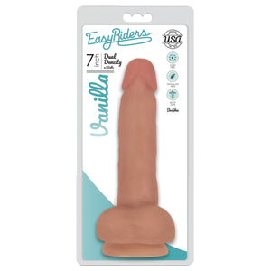 Easy Riders 7 Inch Dual Density Dildo With Balls - Flesh-1