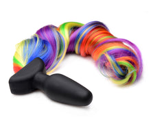 Load image into Gallery viewer, Remote Control Vibrating Rainbow Pony Tail Anal Plug