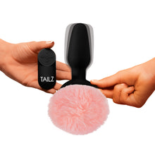 Load image into Gallery viewer, Remote Control Vibrating Pink Bunny Tail Anal Plug