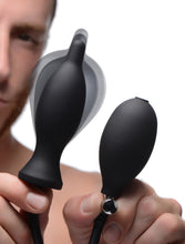 Load image into Gallery viewer, Dark Inflator Silicone Inflatable Anal Plug