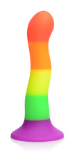 Load image into Gallery viewer, Proud Rainbow Silicone Dildo with Harness